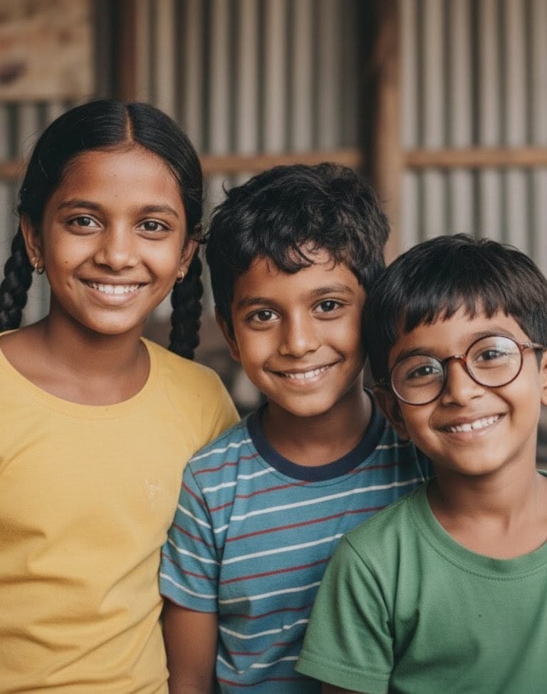 Happy children smiling